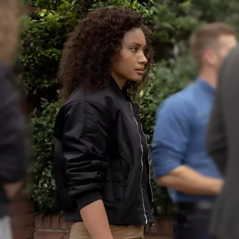 NCIS Sydney S03 Michelle Mackey Olivia Swann Black Bomber Jacket