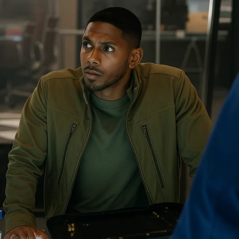NCIS Sydney Sean Sagar DeShawn Jackson Green Jacketc