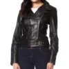 NYC Fashion Show Alessandra Ambrosio Black Leather