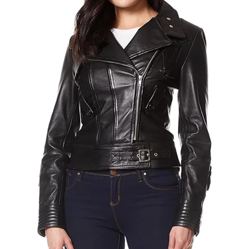 NYC Fashion Show Alessandra Ambrosio Black Leather