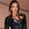 NYC Fashion Show Alessandra Ambrosio Black Leather Jacket
