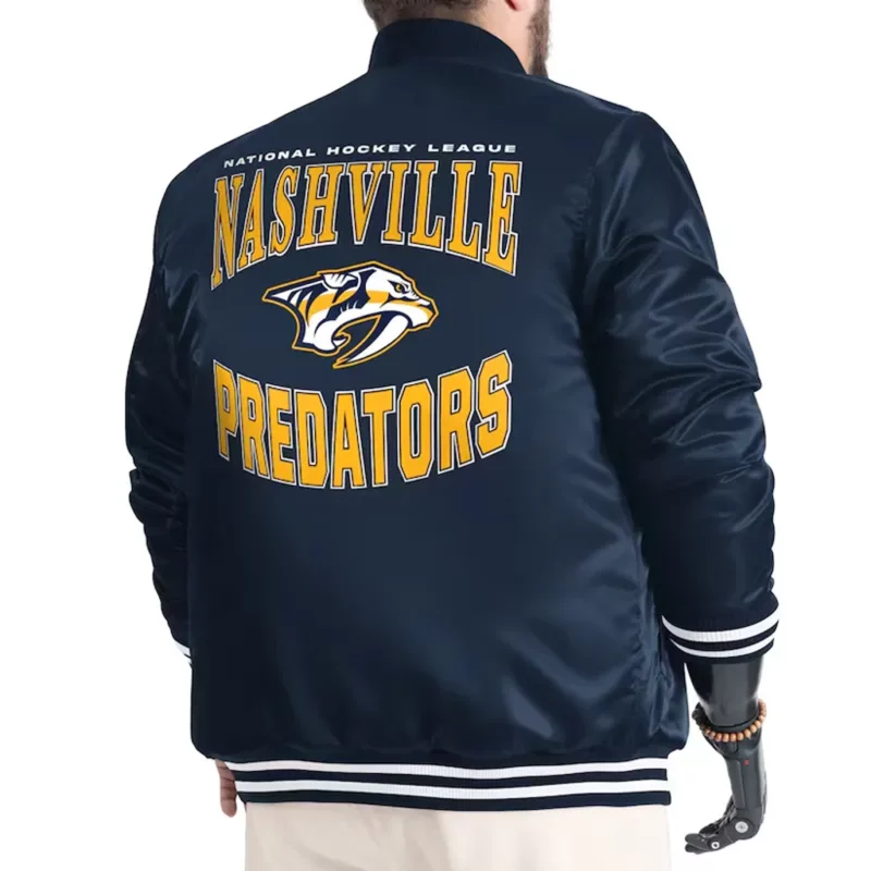 Nashville Predators Bold Logo Blue Bomber Jacket