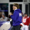 New York Giants Sideline Jaxson Dart Blue Hoodie