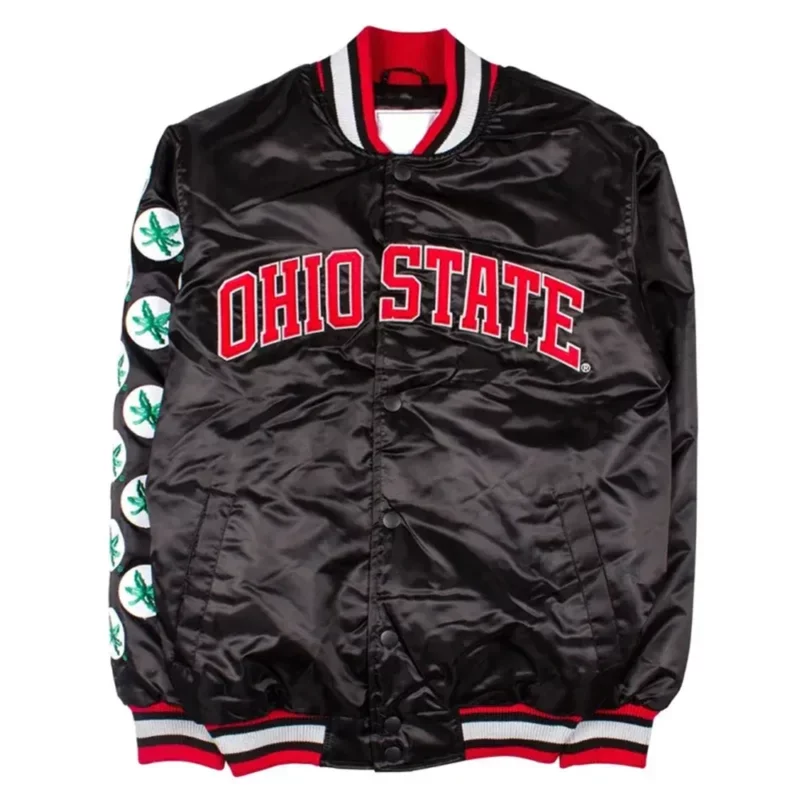 Ohio State Buckeyes Lebron James Satin Bomber JacketS