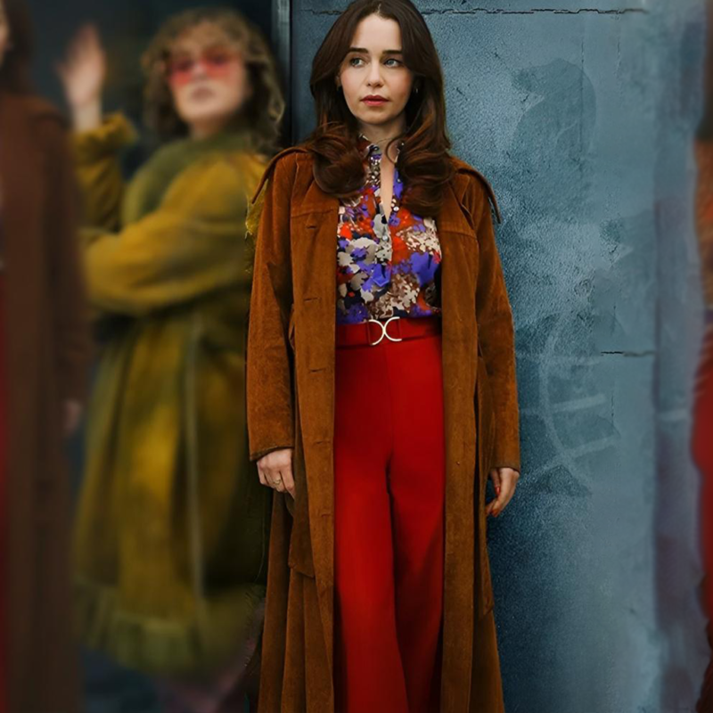 Ponies S01 Emilia Clarke Suede Coat