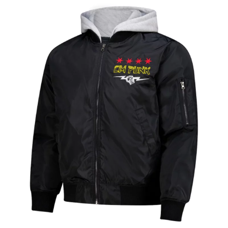 RAW 2025 CM Punk Hooded Bomber Jacket