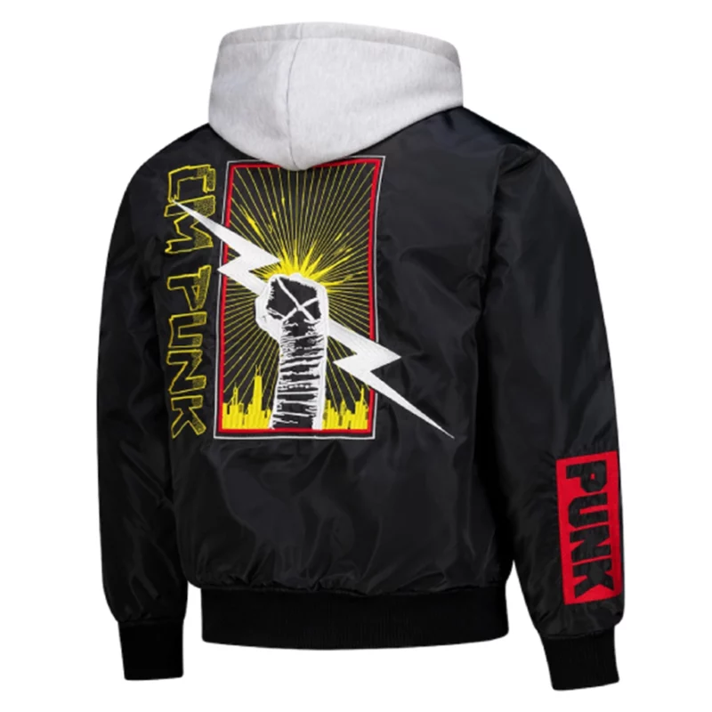RAW CM Punk Hooded Bomber Jacket