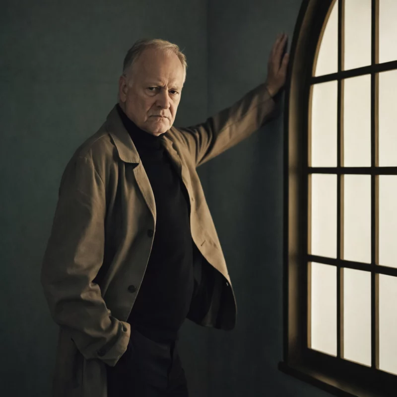 Sentimental Value Promo Stellan SkarsgÃ¥rd Brown Blazer
