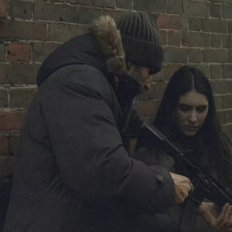 Shelter 2026 Michael Mason Jason Statham Green Parka Jacket