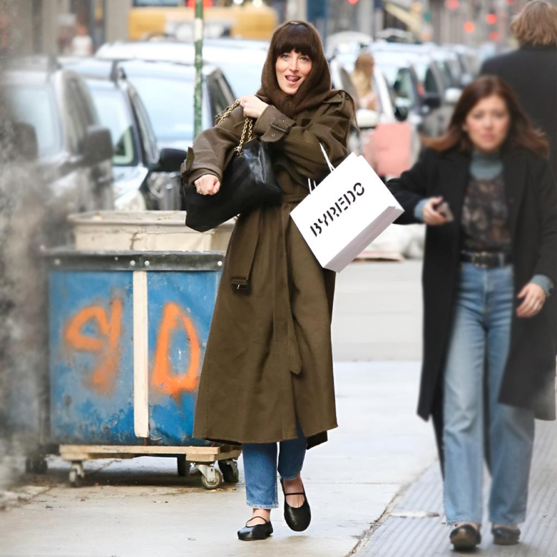 Soho 2025 Dakota Johnson Brown Long Coat
