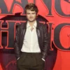 Stranger Things S05 UK Screening Joe Keery Brown Leather Jacket
