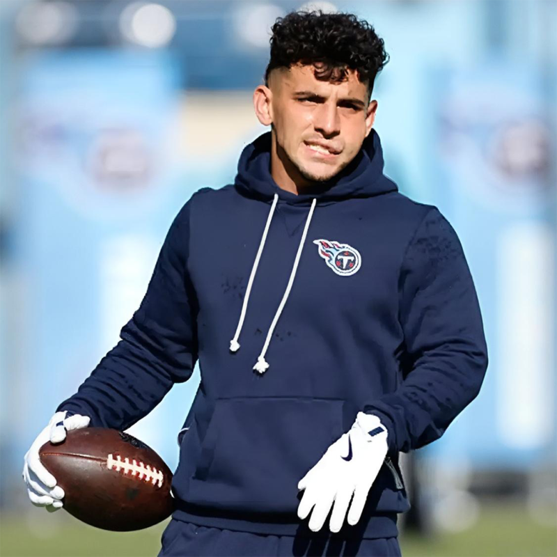 Tennessee Titans Sideline 2025 Xavier Restrepo Blue Hoodie