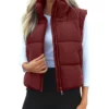 Thanksgiving Brittany Mahomes Maroon Puffer Vest