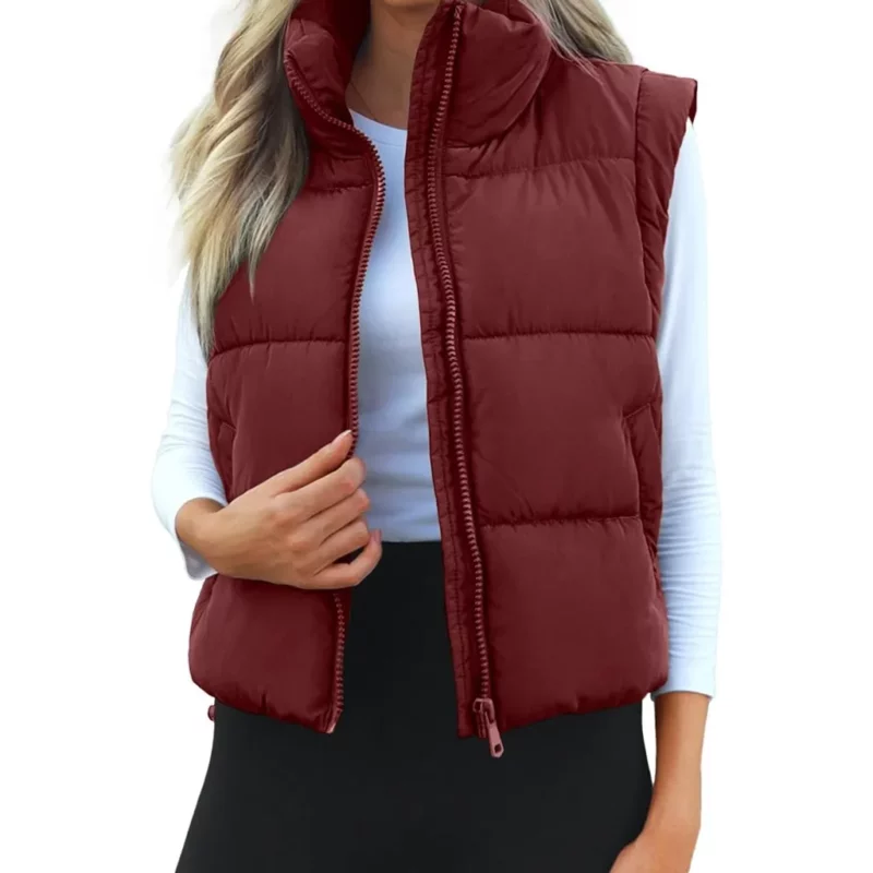 Thanksgiving Brittany Mahomes Maroon Puffer Vest