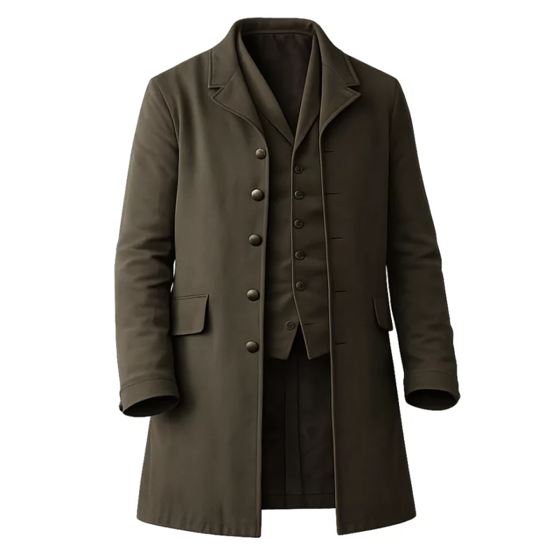 The Abandons Xavier Roache Michiel Huisman Brown Coat