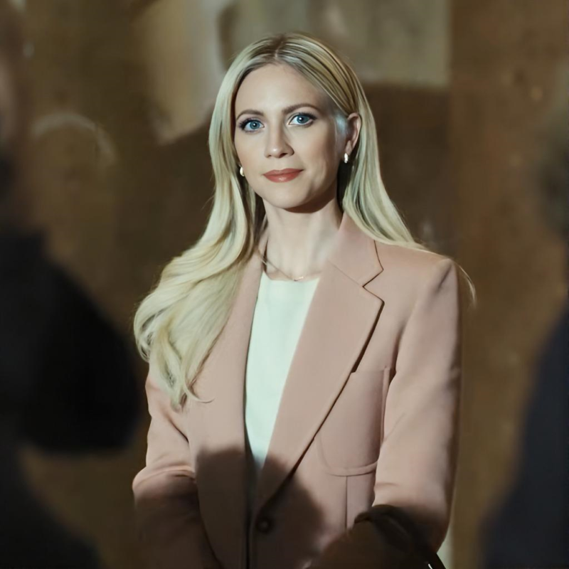 The Beast in Me Brittany Snow Nina Jarvis Pink Blazer