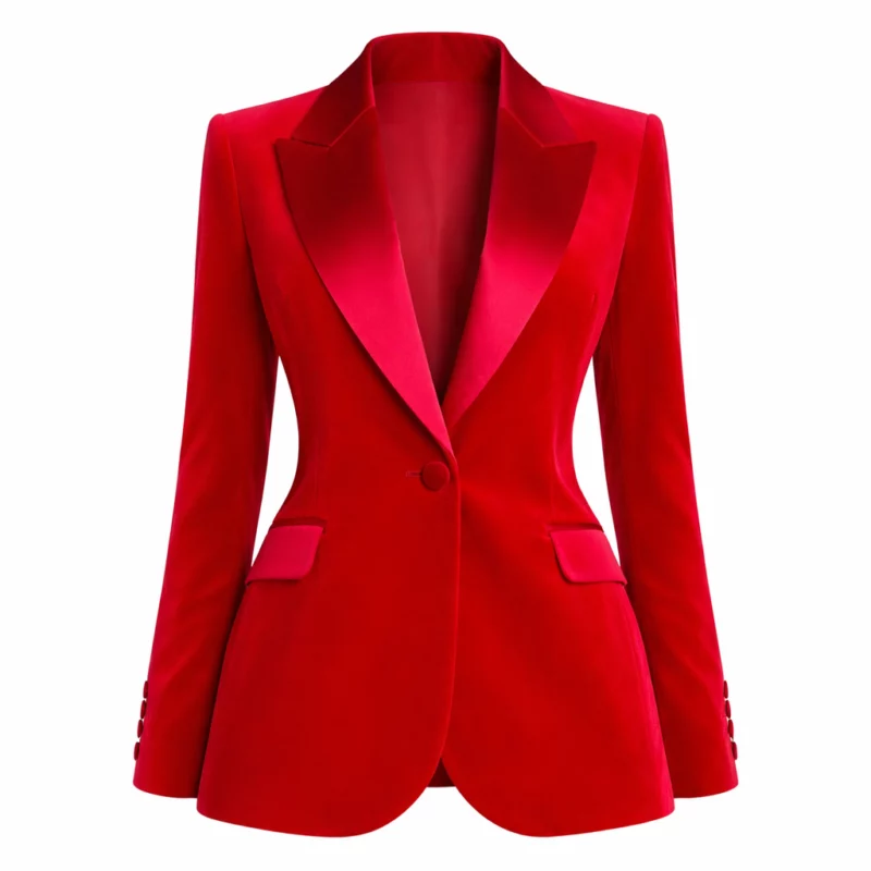 The Kelly Clarkson Show 2025 Red Velvet Blazer