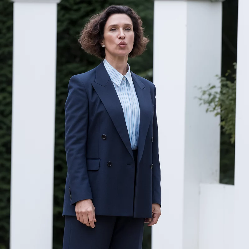The Night Manager Indira Varma Blue Blazer