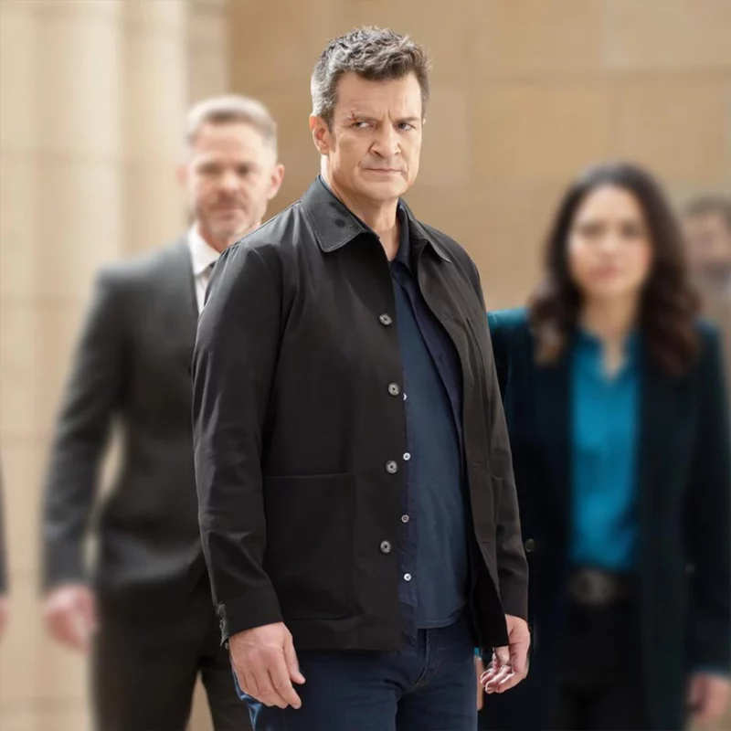 The Rookie S08 Promo Nathan FIllion Black Cotton Jacket
