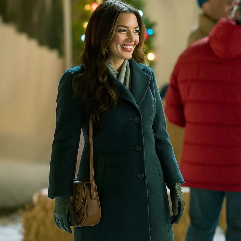 The Snow Must Go On Heather Hemmens Blue Long Coat