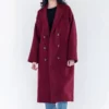 The Snow Must Go On Heather Hemmens Lily-Anne Maroon Long Coat