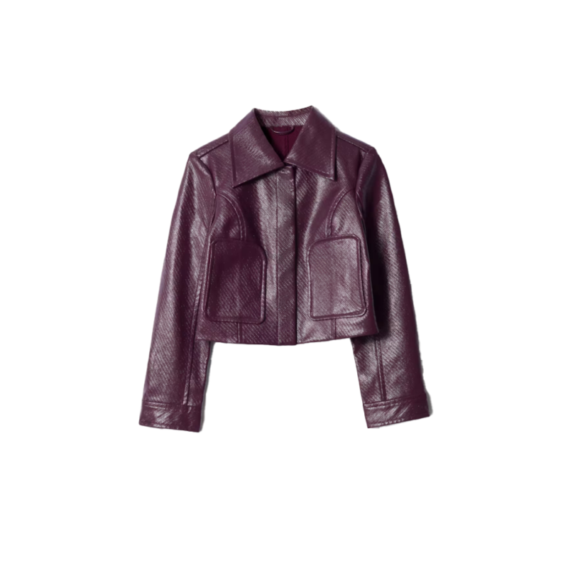 The Twelve Dates 'Til Christmas Zephani Idoko Burgundy Leather Jacket