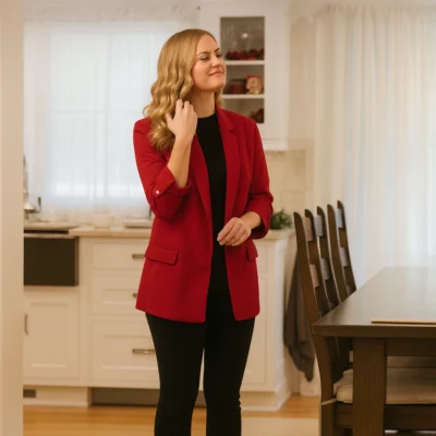 Thereâ€™s No Place Like Christmas Cindy Busby Red Blazer