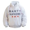 Timothee Chalamet Marty Supreme London White Hooded Jacket