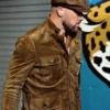 Travis Kelce Military Brown Suede Jacket