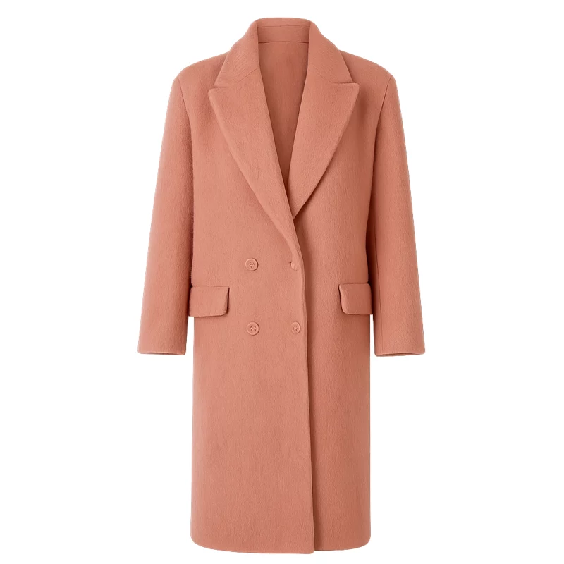 We Met in December Annie Autumn Reeser Pink Long Coat