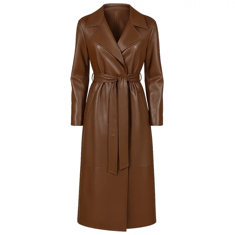 Winter Wonderland 2025 Bobbie Brown Leather Trench Coat