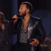 Word and Music John Legend Black Leather Blazer