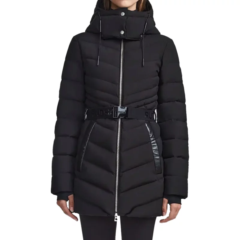 Alexandra Breckenridge My Secret Santa Taylor Jacobson Black Puffer Jacket