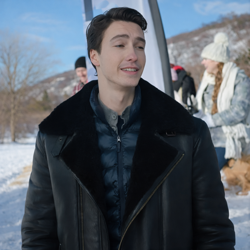 Bruno Jacques Black Shearling Jacket