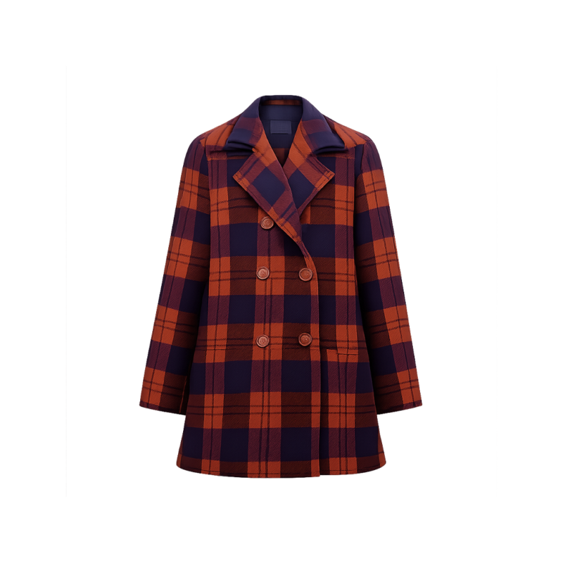 Eternity Elizabeth Olsen Joan Plaid Coat