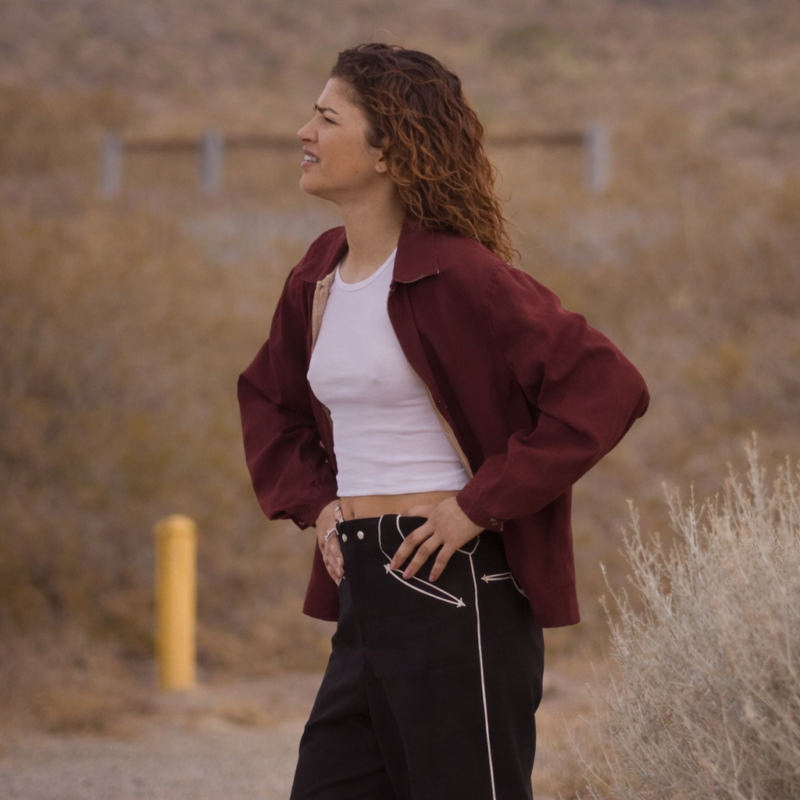 Euphoria Zendaya Maroon Jacket