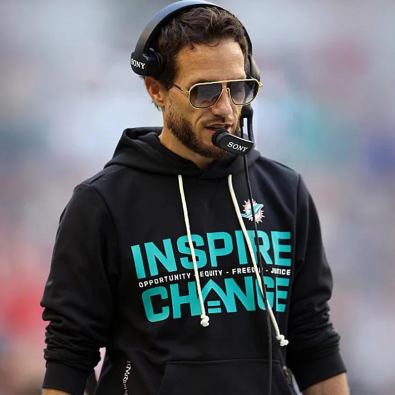 Miami Dolphins Inspire 2025 Mike McDaniel Black Fleece Hoodie