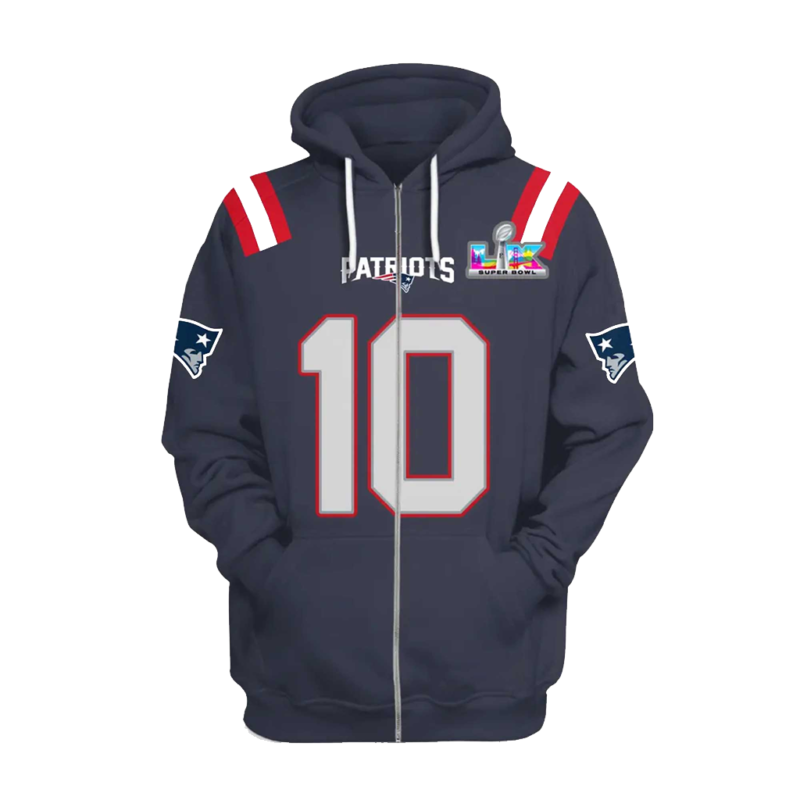 New England Patriots 2026 Drake Maye Blue Hoodie