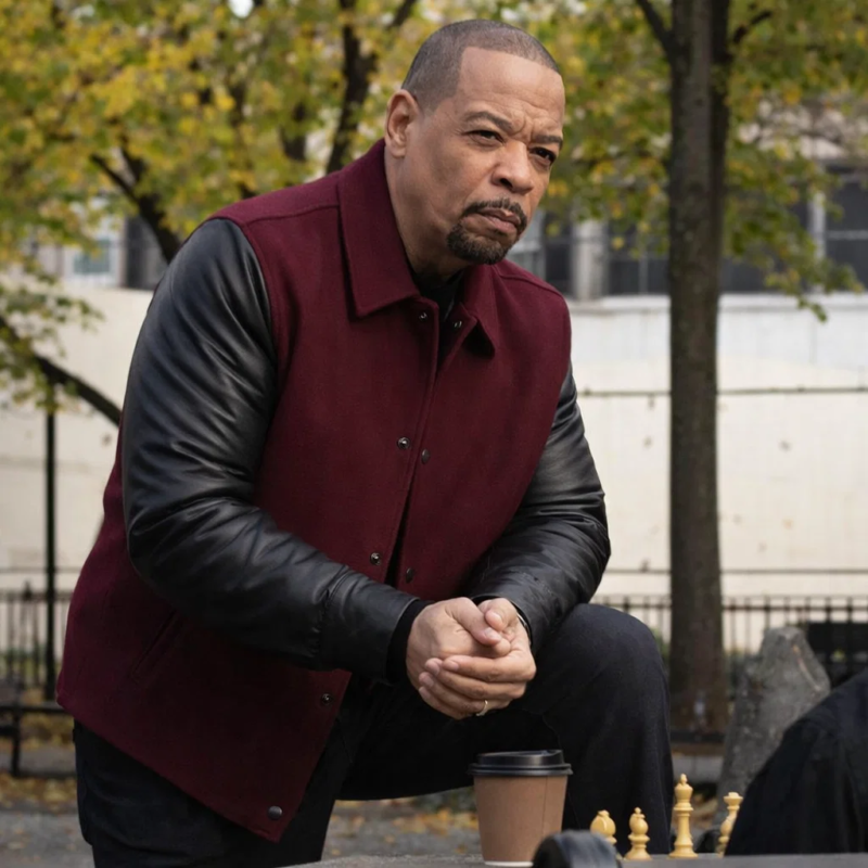 Odafin Tutuola Law and Order S27 Ice-T Maroon Jacket