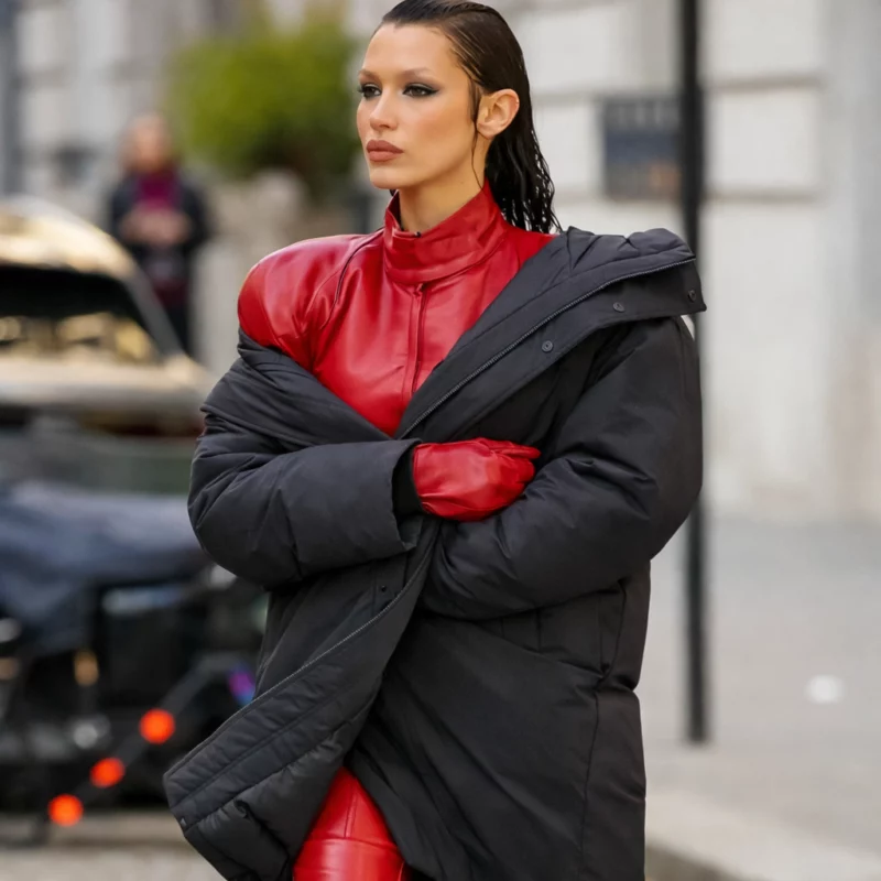 The Beauty Bella Hadid Ruby Black Coat