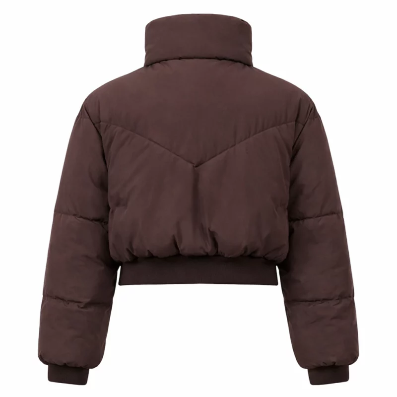 The Traitors S04 TV Porsha Williams Brown Cropped Puffer Jacket