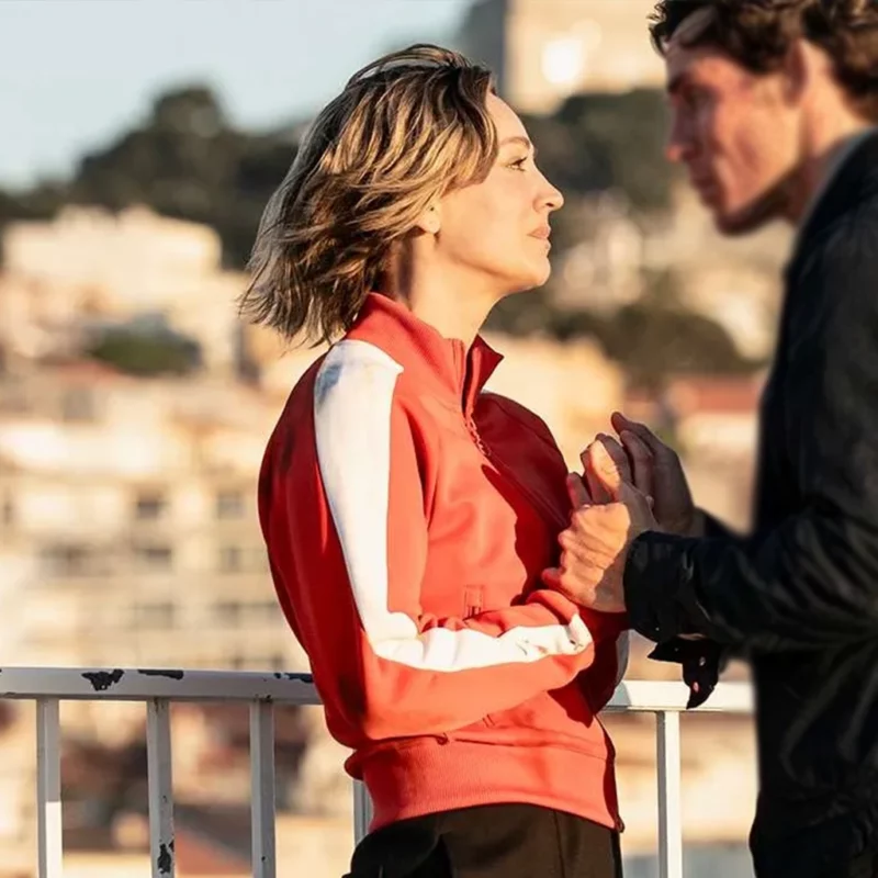 Vanished Kaley Cuoco Alice Red Bomber Jacket