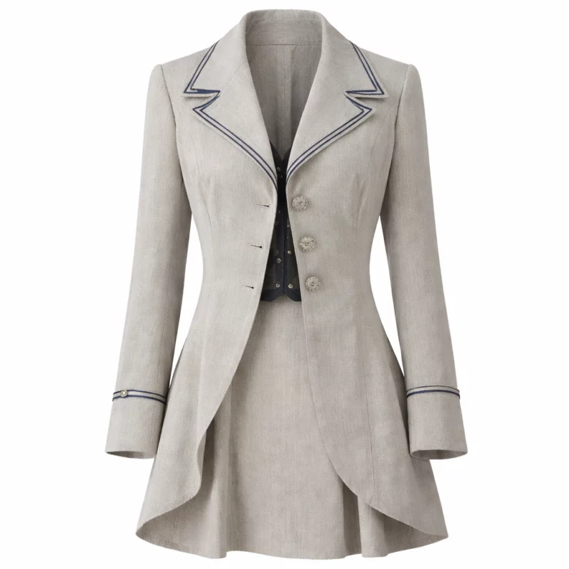 Young Sherlock Cordelia Holmes Natascha McElhone Grey Coat