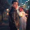 9-1-1 S09 Eddie Diaz Black Leather Jacket