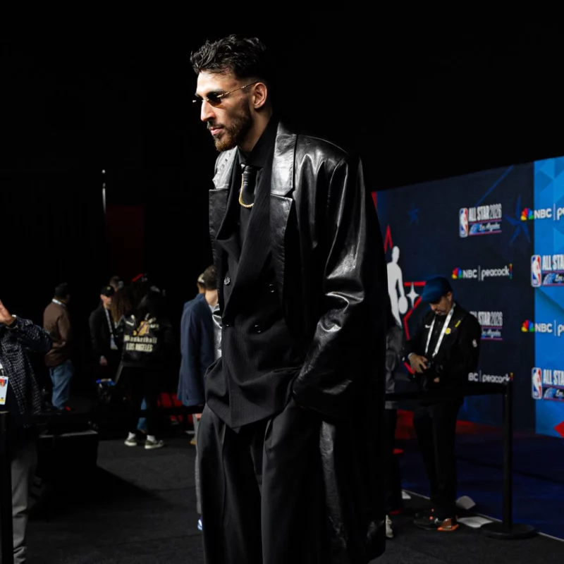 All-Star Game 2026 Chet Black Leather Coat