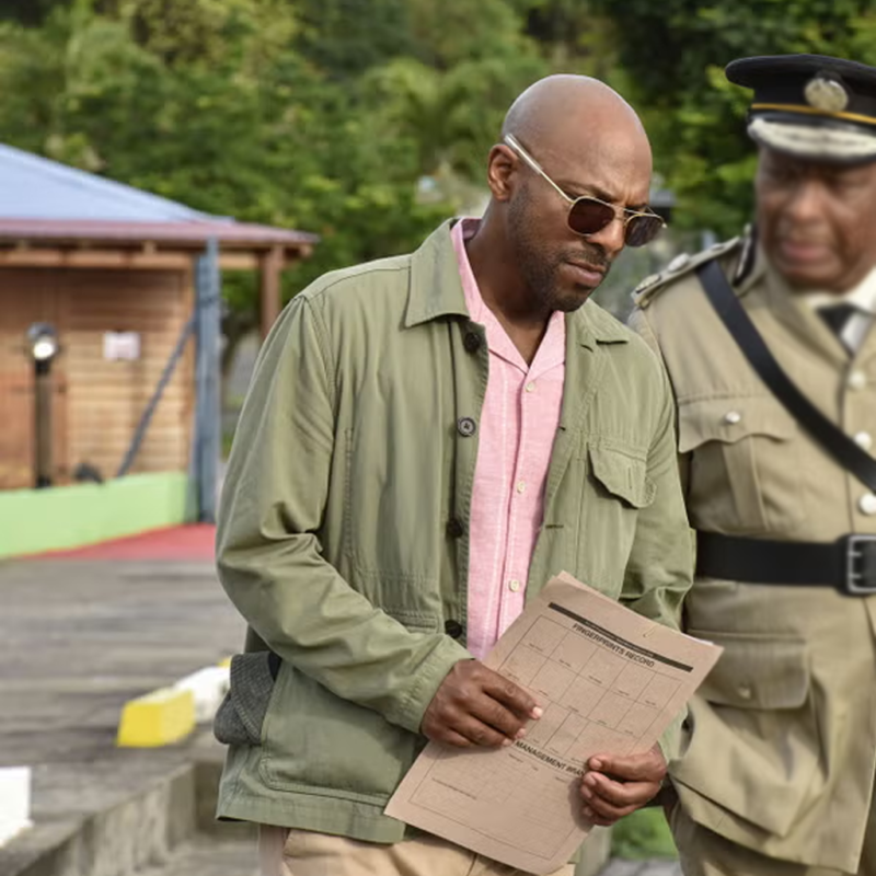 Death in Paradise S15 Gilet DI Mervin Wilson Green Jacket