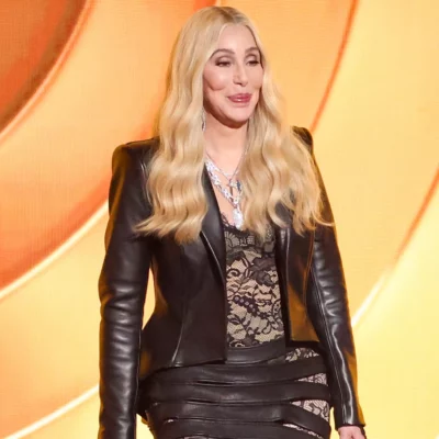 Grammy Award 2026 Cher Black Leather Blazer