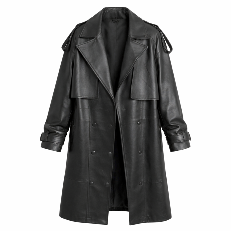 Super Bowl Becky G Black Leather Coat