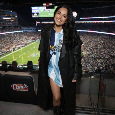 Super Bowl LX Becky G Black Leather Coat