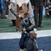 Super Bowl LX Blue Ivy Carter Varsity Leather Jacket